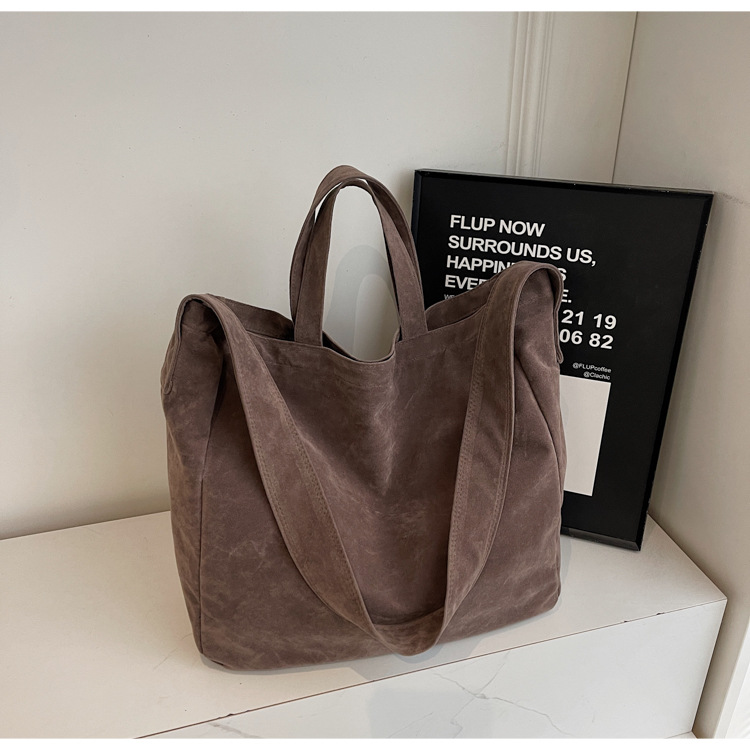 Large Commute Suede Tote Bag