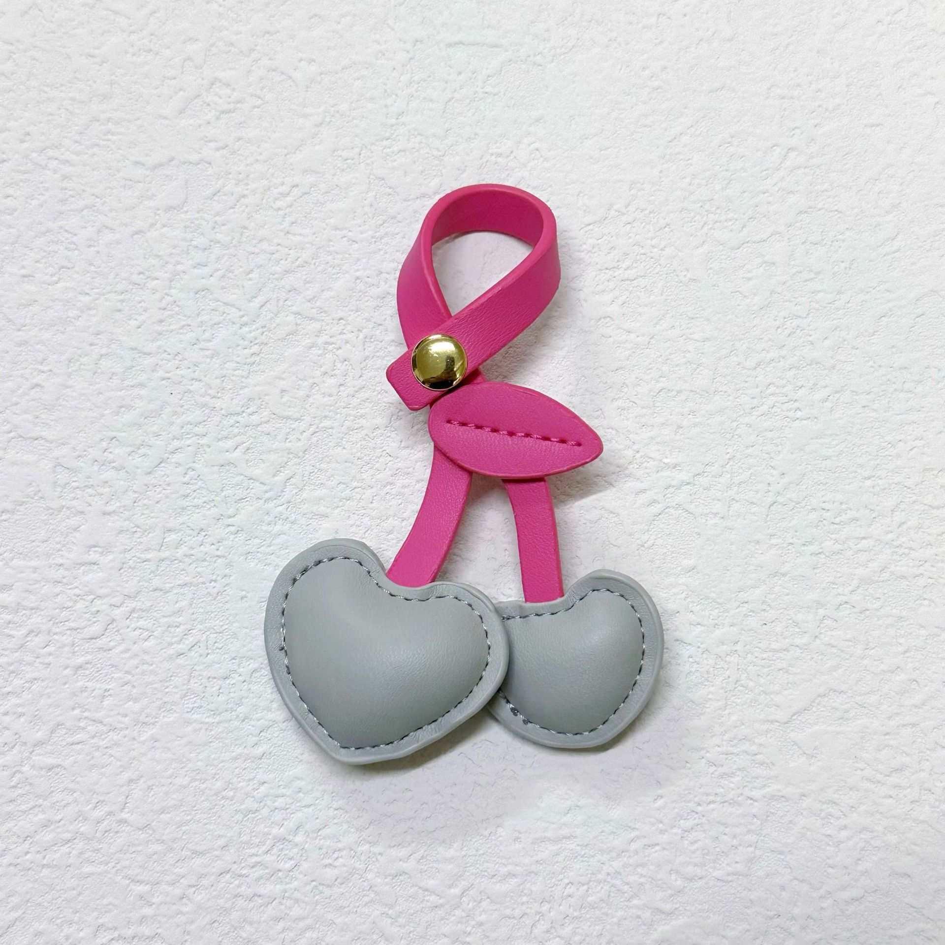 Heart Cherry Bag Charm