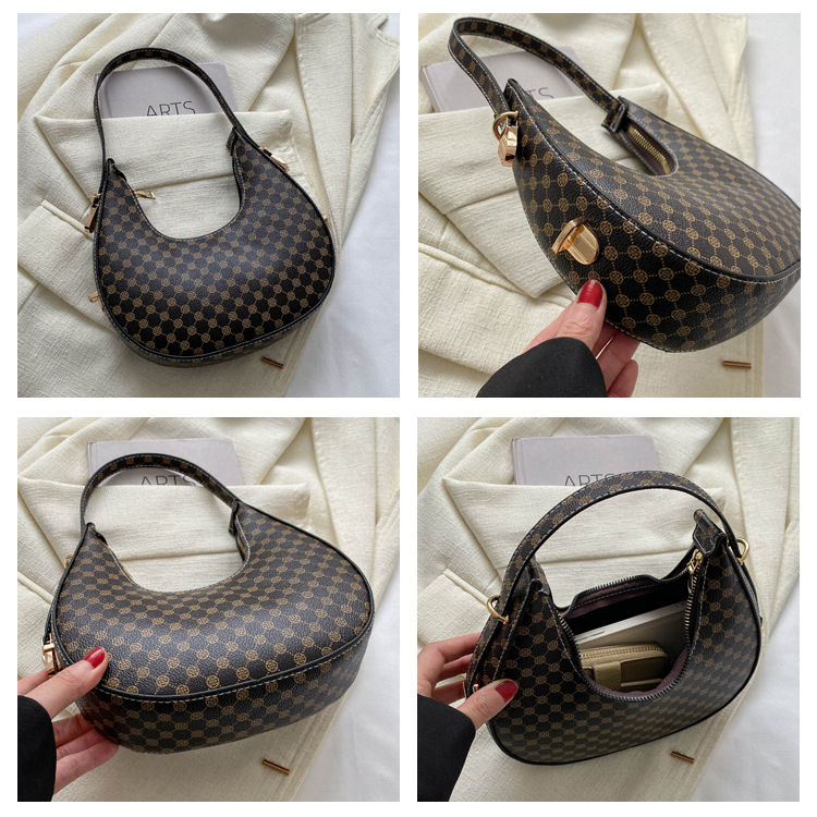 The Crescent Check Shoulder Bag