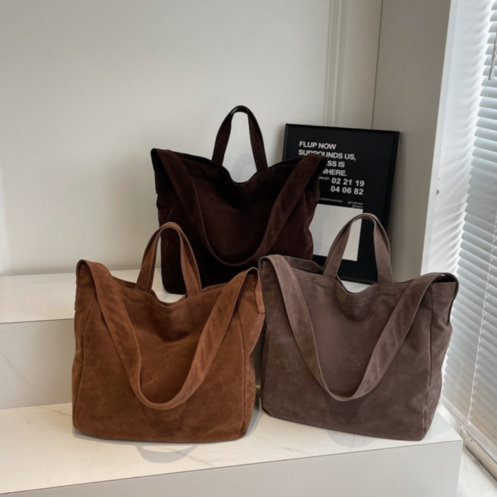 Large Commute Suede Tote Bag