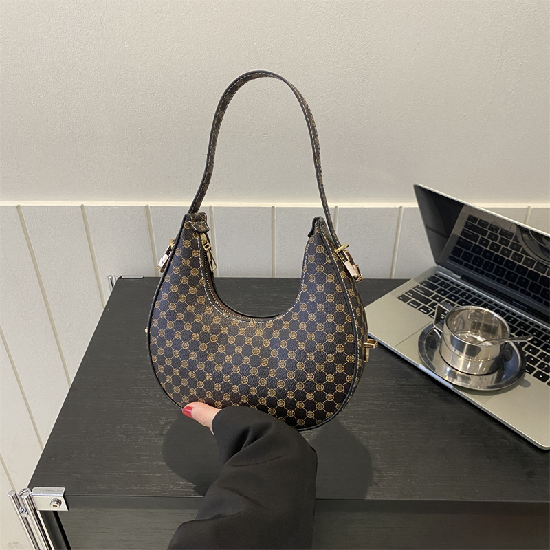 The Crescent Check Shoulder Bag