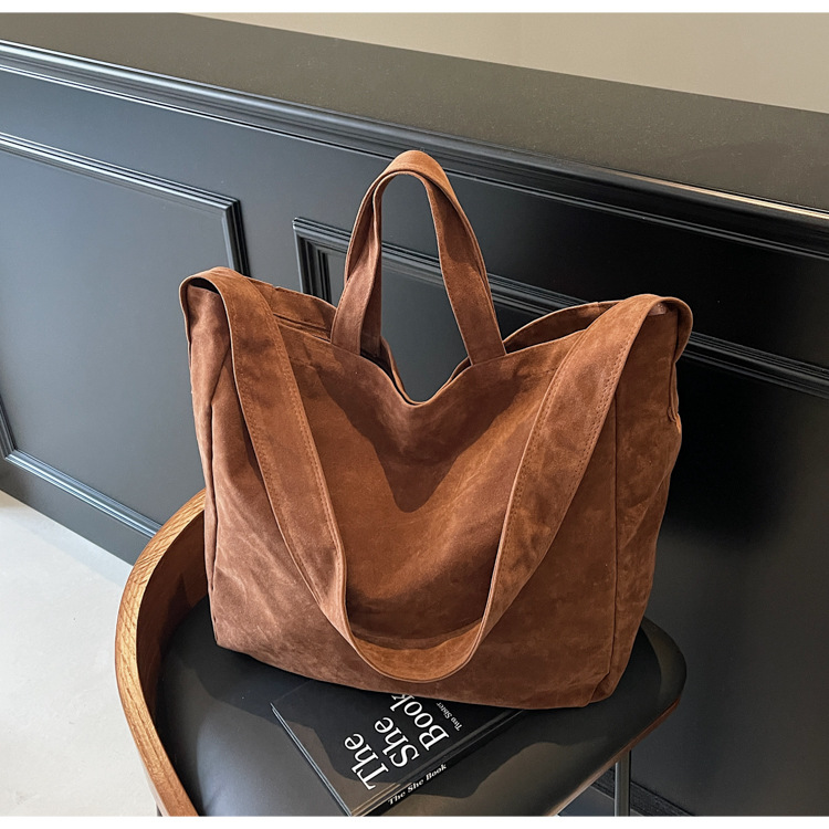 Large Commute Suede Tote Bag
