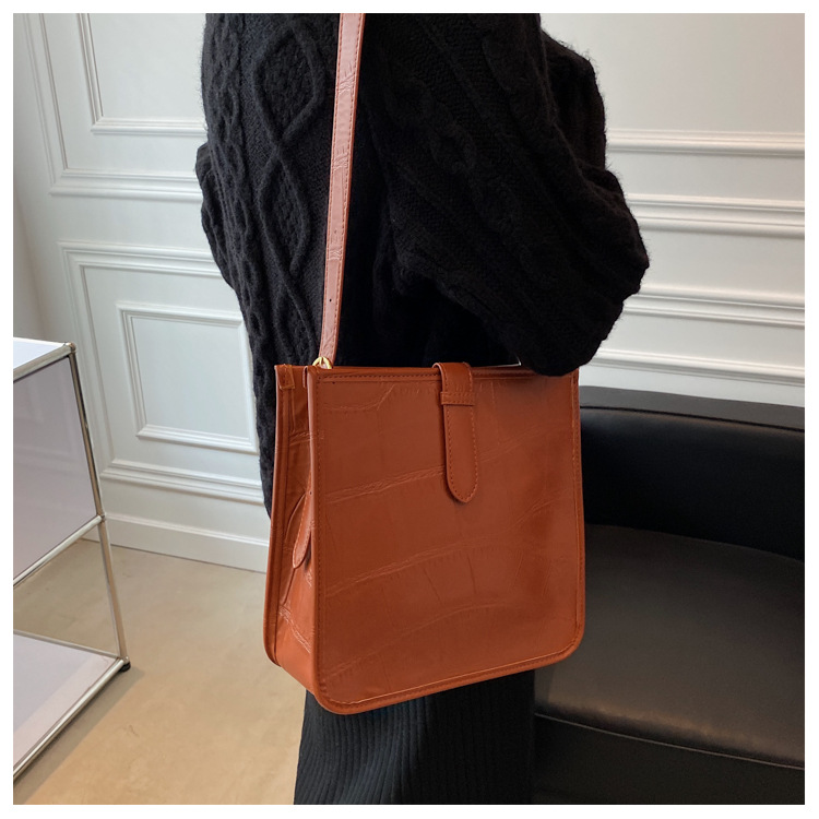 The Elise Croc-Embossed Shoulder Bag