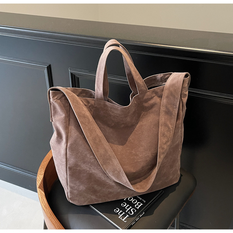 Large Commute Suede Tote Bag