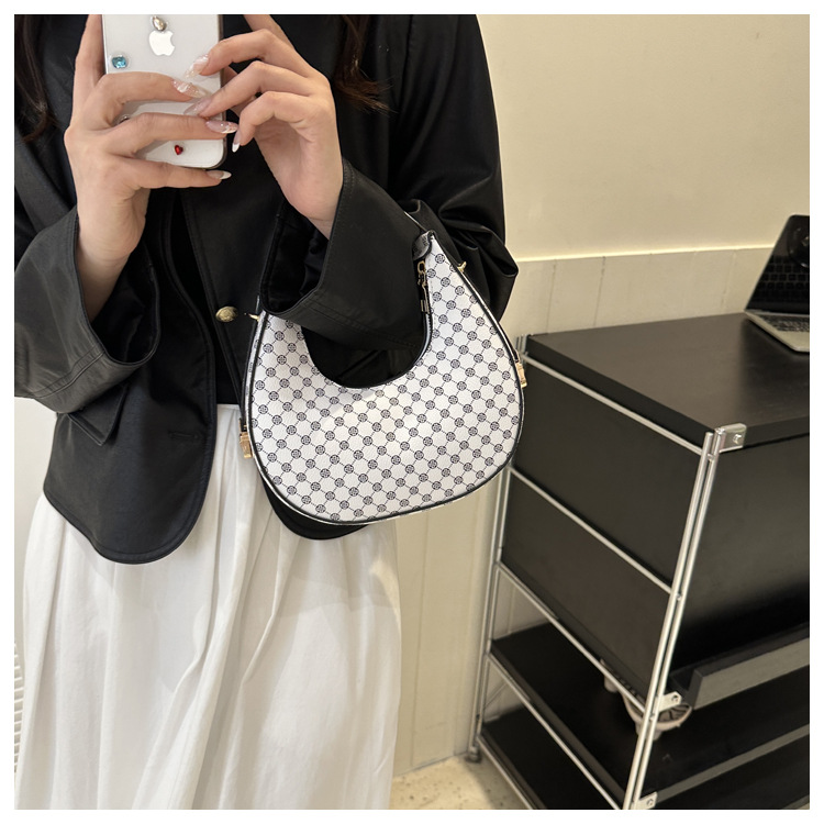 The Crescent Check Shoulder Bag