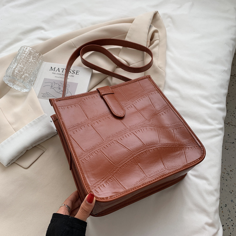 The Elise Croc-Embossed Shoulder Bag