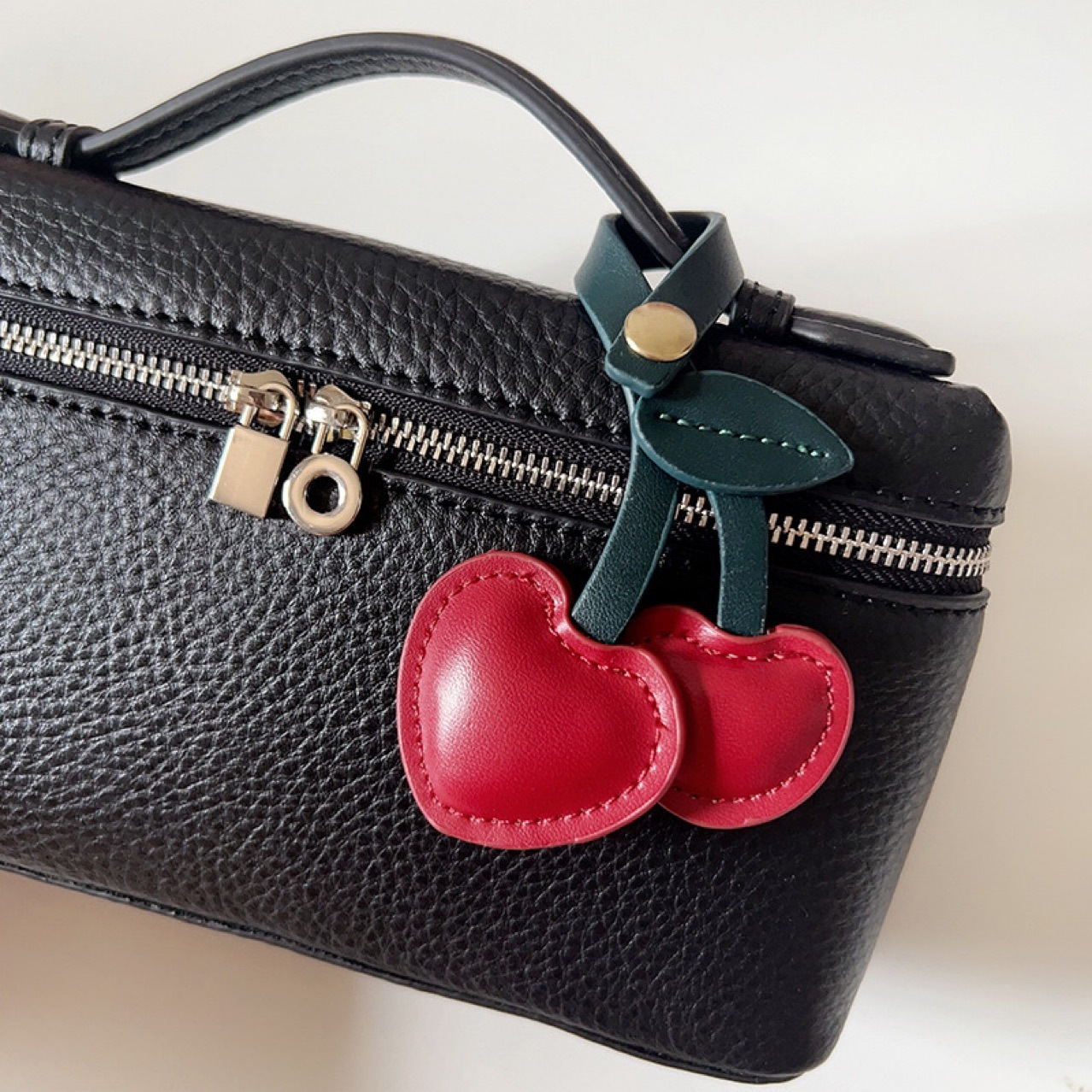 Heart Cherry Bag Charm
