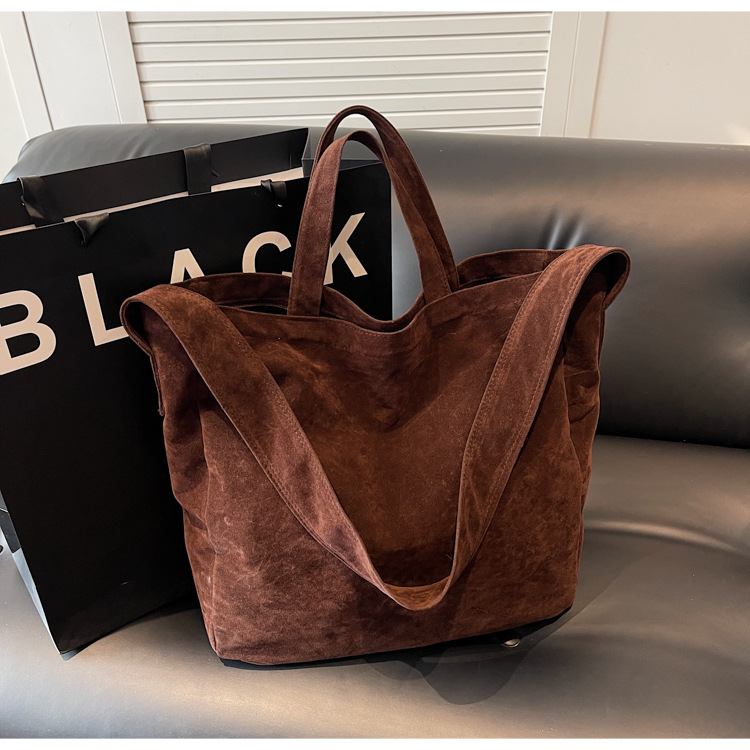 Large Commute Suede Tote Bag