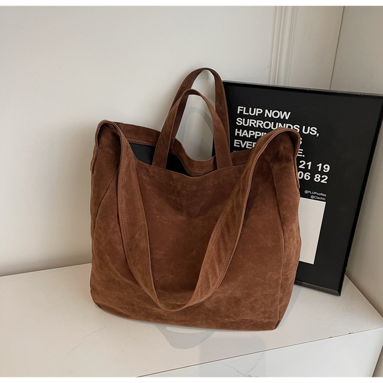 Large Commute Suede Tote Bag