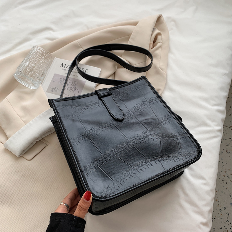 The Elise Croc-Embossed Shoulder Bag