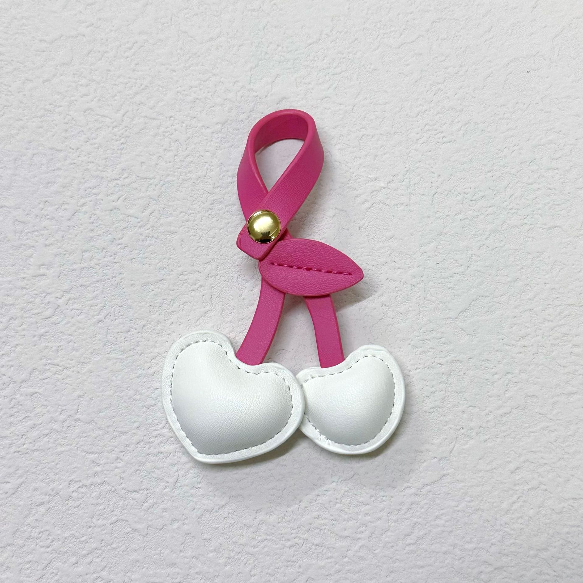 Heart Cherry Bag Charm