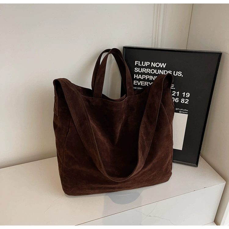Large Commute Suede Tote Bag